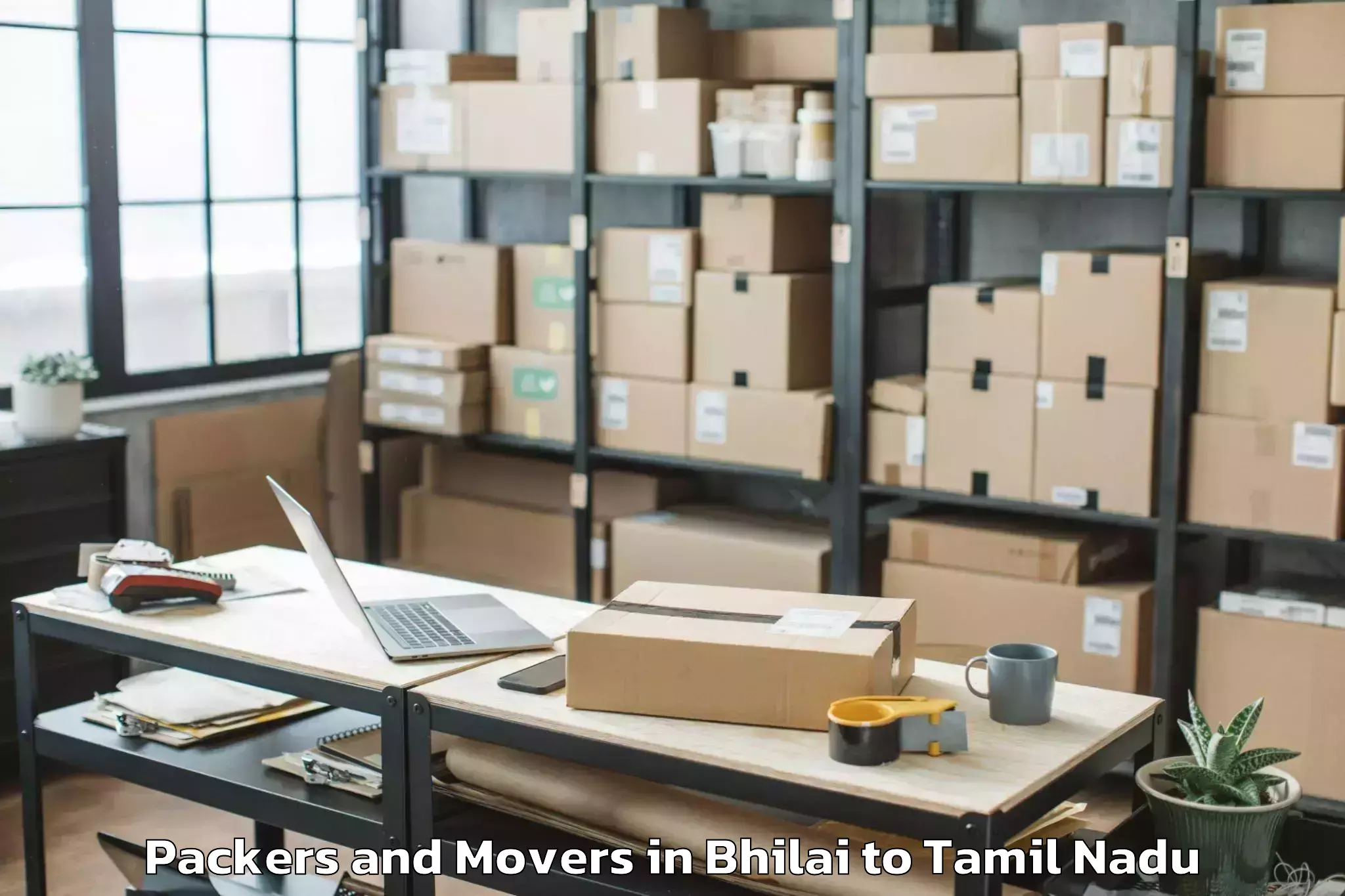 Reliable Bhilai to Manalurpettai Packers And Movers